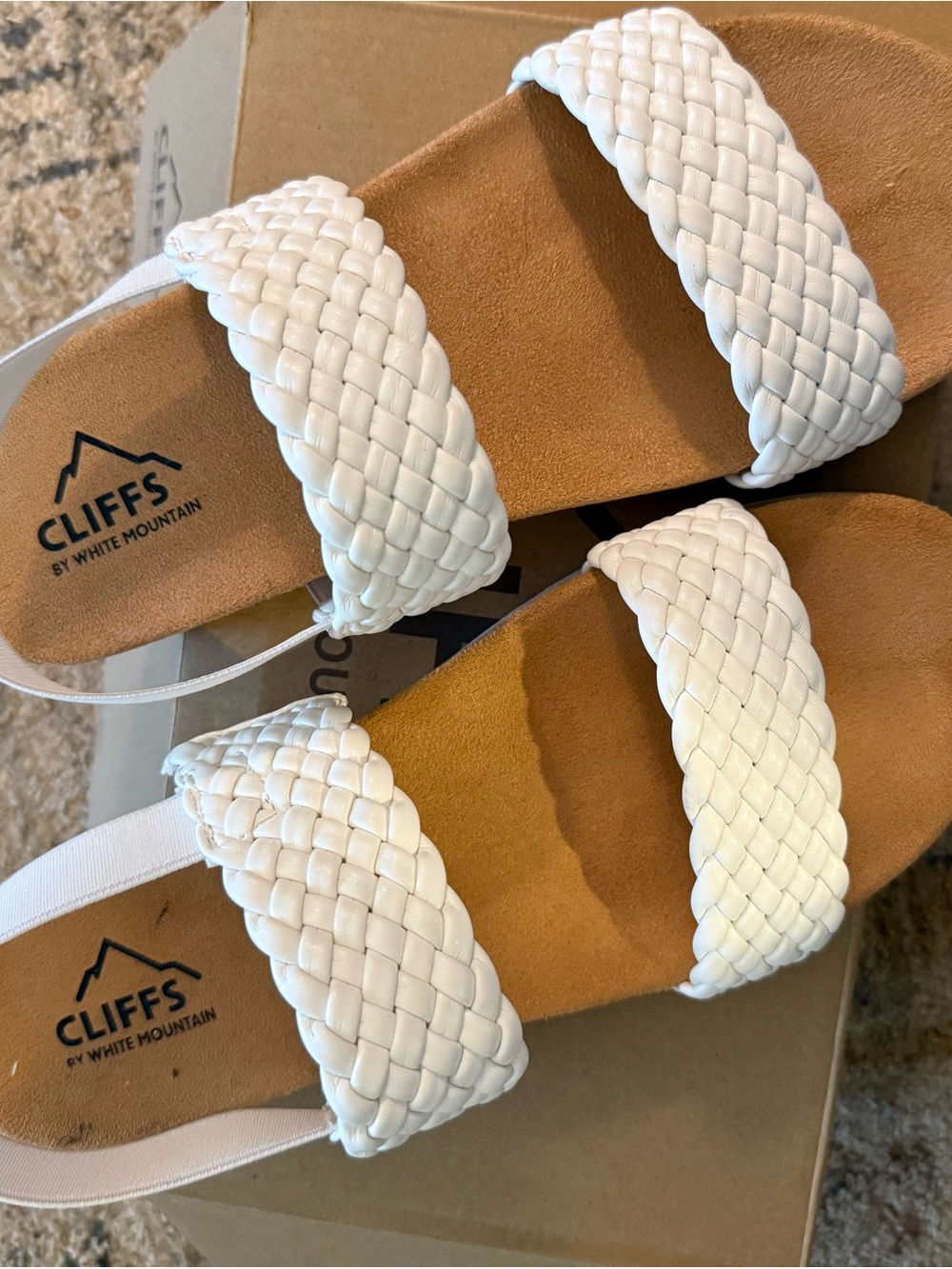 Cliffs by White Mountain Braided Strap Sandals in White - Picture 2 of 5